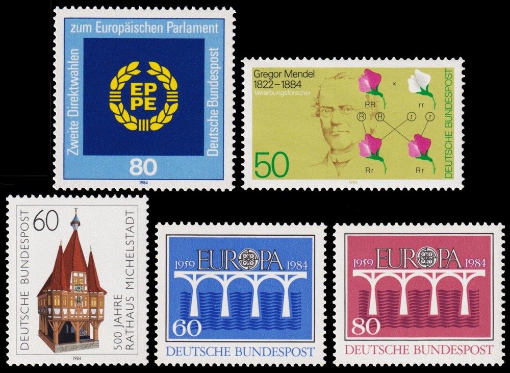 Germany Scott 1411, 1412, 1414, 1415-1416 (1984) Mint NH VF S
