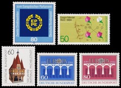 Germany Scott 1411, 1412, 1414, 1415-1416 (1984) Mint NH VF S