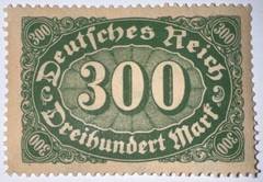 Travelstamps: 1922 Germany Stamps Deutsches Reich 300 Mark Mi. Nr. 249, MNH