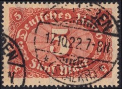 GERMANY 194b – Numeral of Value „1922 Red Orange“ (pc13373)