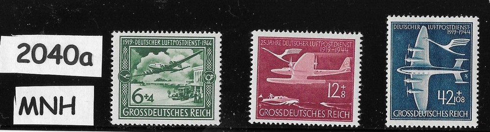 MNH Stamp set Third Reich Germany 1919-1944 25th Anniv Airmail service #2040a