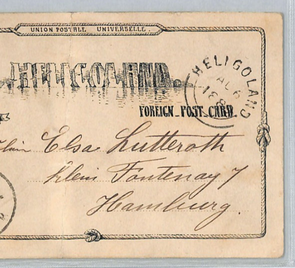 HELIGOLAND (German) Stationery Card 10pf Used 1889 Hamburg {samwells}XT312