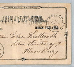 HELIGOLAND (German) Stationery Card 10pf Used 1889 Hamburg {samwells}XT312