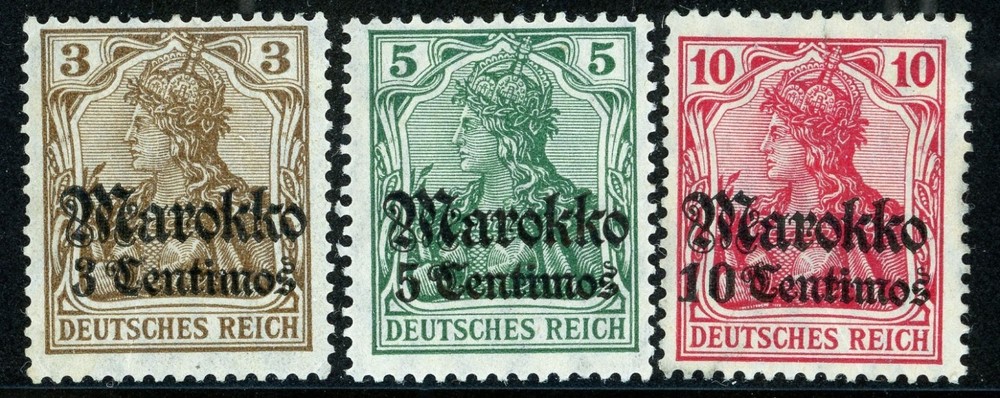 Stamps Germany – Morocco, Scott # 45-47 Mint VLH
