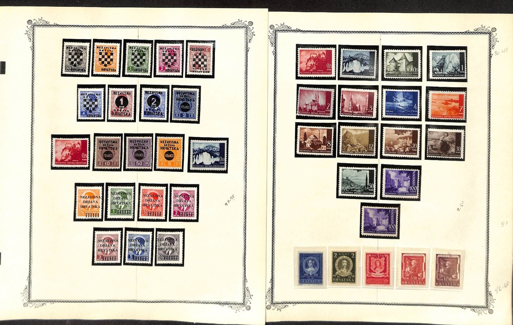 Croatia Stamp Collection on 17 Scott Specialty Pages, World War 2 Mint (CB)