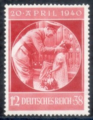 1940 DEUTSCHES REICH BIRTHDAY OF ADOLF HITLER 12 (Pf) + 38 (Pf) MNH**