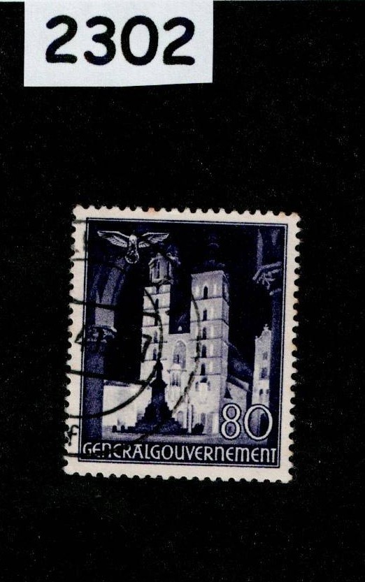 Used Stamp Sc N70 General Government Warsaw Lublin Cracow Poland WWII #2302