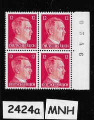 MNH stamp block 1941 Adolf Hitler PF12 Sc 513 Third Reich era Germany #2424a