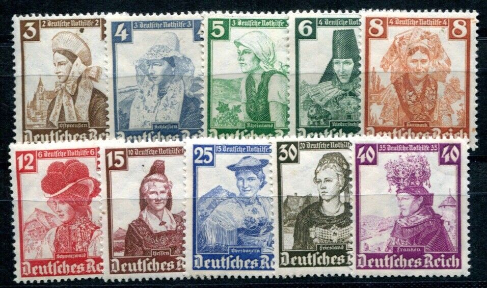 GERMANY 1935 588-597 * FLAWLESS SET costumes complete (09507