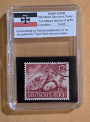 WWII Nazi German Army Soldiers Battle Third Reich 1943 Military War Heroes Stamp