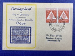 1948 GERMANY FDC STAMP DAY SEMI POST