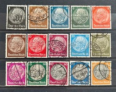 1933 German stamps set Mi:DR483-495 + 512X Paul von Hindenburg used /012