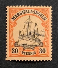 Travelstamps: GERMANY MARSHALL ISLANDS STAMP Kaiser’s Yacht Mint OG NH UNWMK 30p