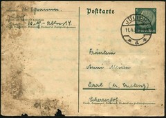 Germany 1938 North Rhine-Westphalia Jülich Stationery Postal Card to Baal