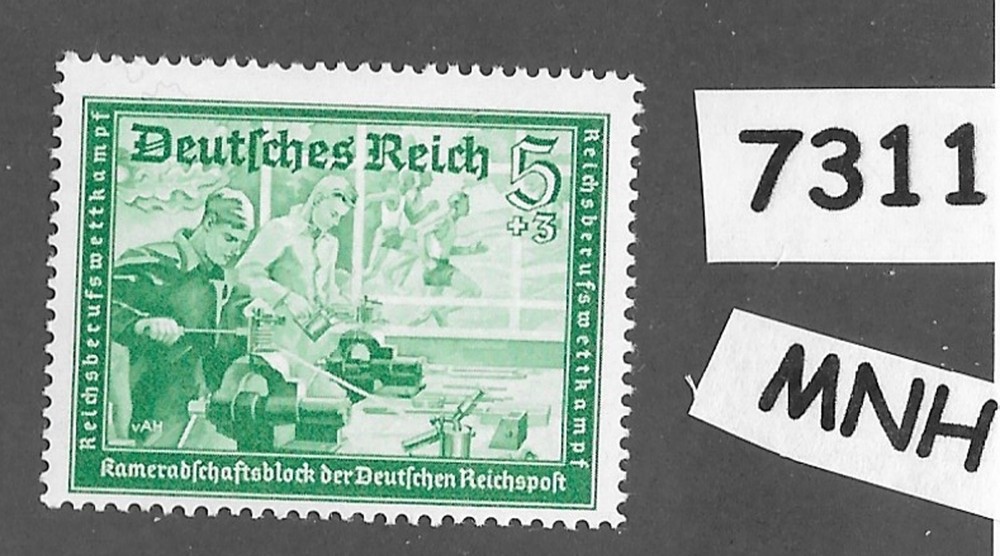 #7311 MNH stamp B150 / 1939 / Germany Postal employees Hitlers‘ Culture fund