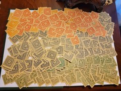 Large collection of around 1,000 Ohio Vendor/Consumer Sales Tax Stamp Receipts