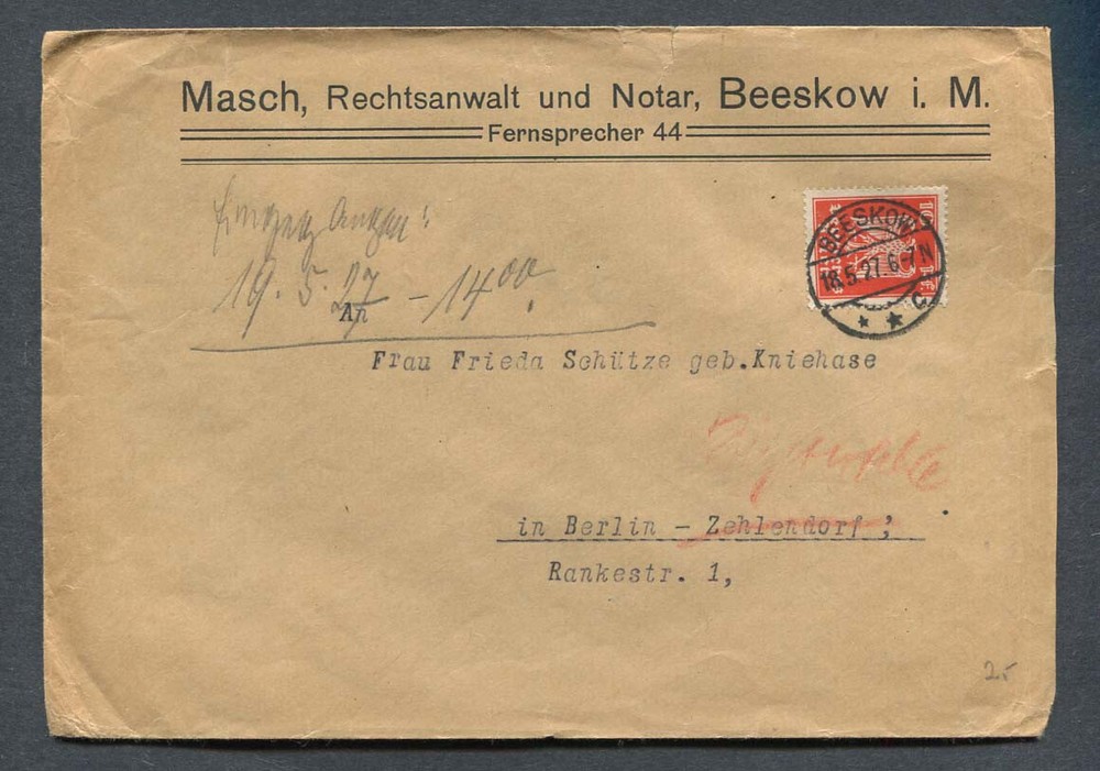 German Reich : Nice cover from 1927 – Beskow