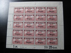 BELGIU GERMANY WWI OCCUPATION Mi. #23IBb mint MNH stamp sheet! CV $540.00