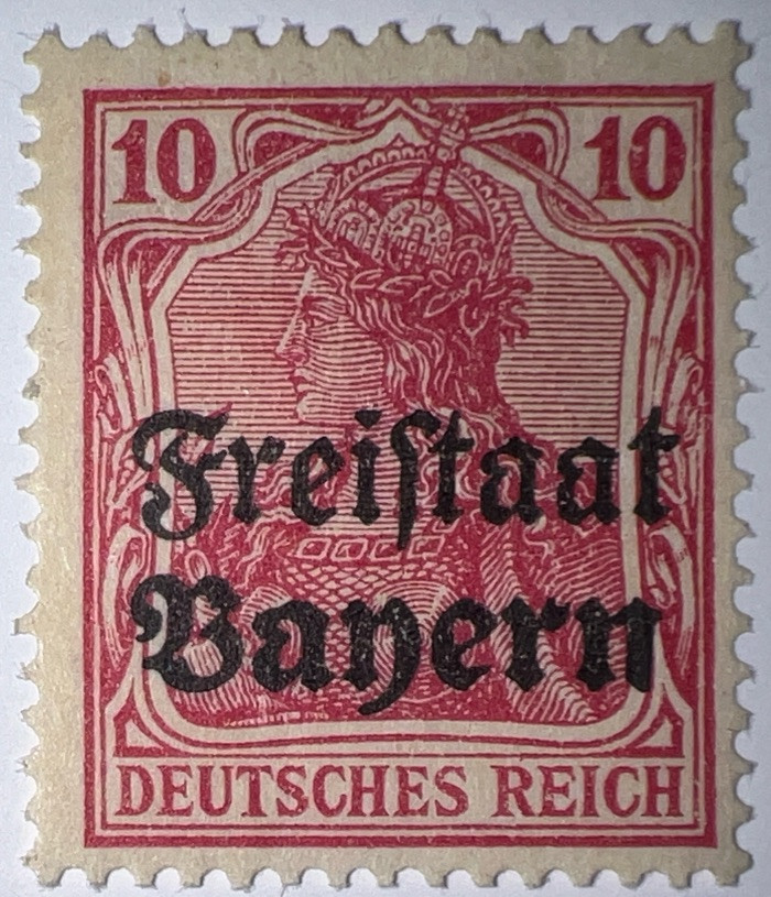 Travelstamps: Germany Bayern Overprint Stamps Sc#180 10pf Mint Watermarked MOGH