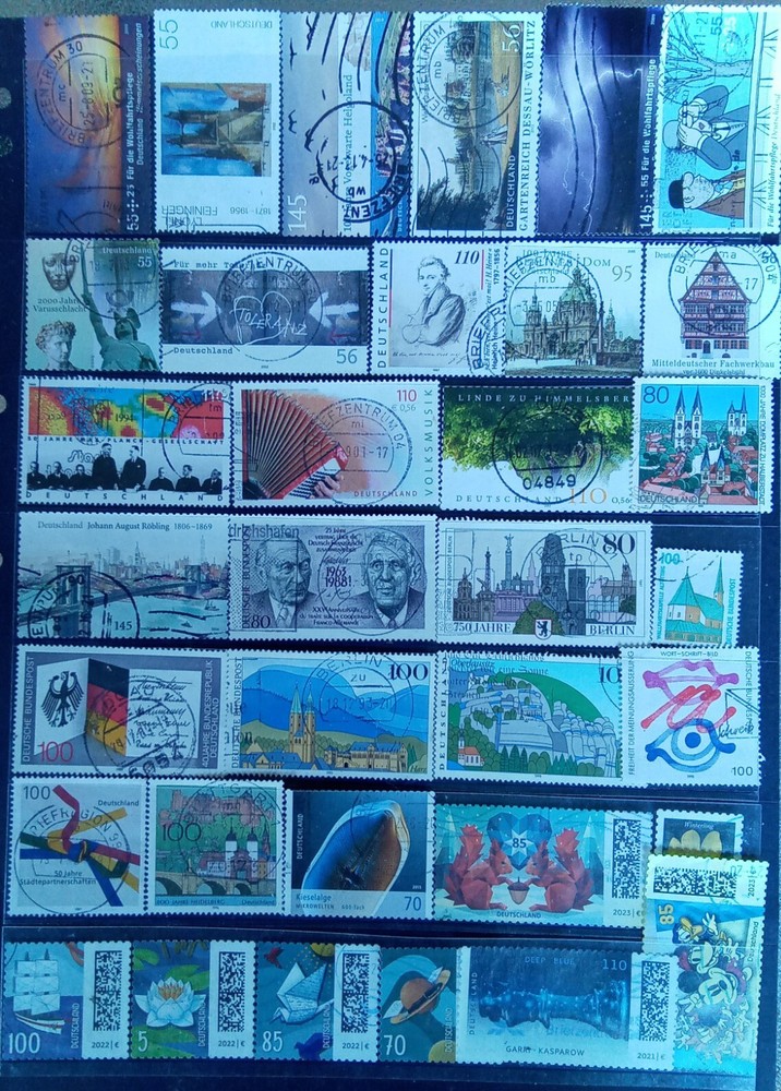 Germany Used 34 Large Commemorative Stamps 1980 – 2023