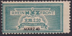 Stamp Germany Revenue WWII 3rd Reich NSZ National Newspaper 1940 Mar MNG