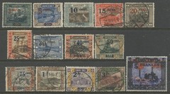 SAAR Sc#85-98 1921 French Currency Overprint Complete Set Used & Mint