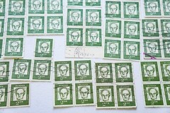 247- Gerhart Hauptmann 1960’s 2 Deutsche Mark Germany Used Postage Stamps Blocks