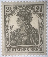 Travelstamps1916 Germany Deutsches Reich #98 Germania 2 1/2 Pf , MOGNH
