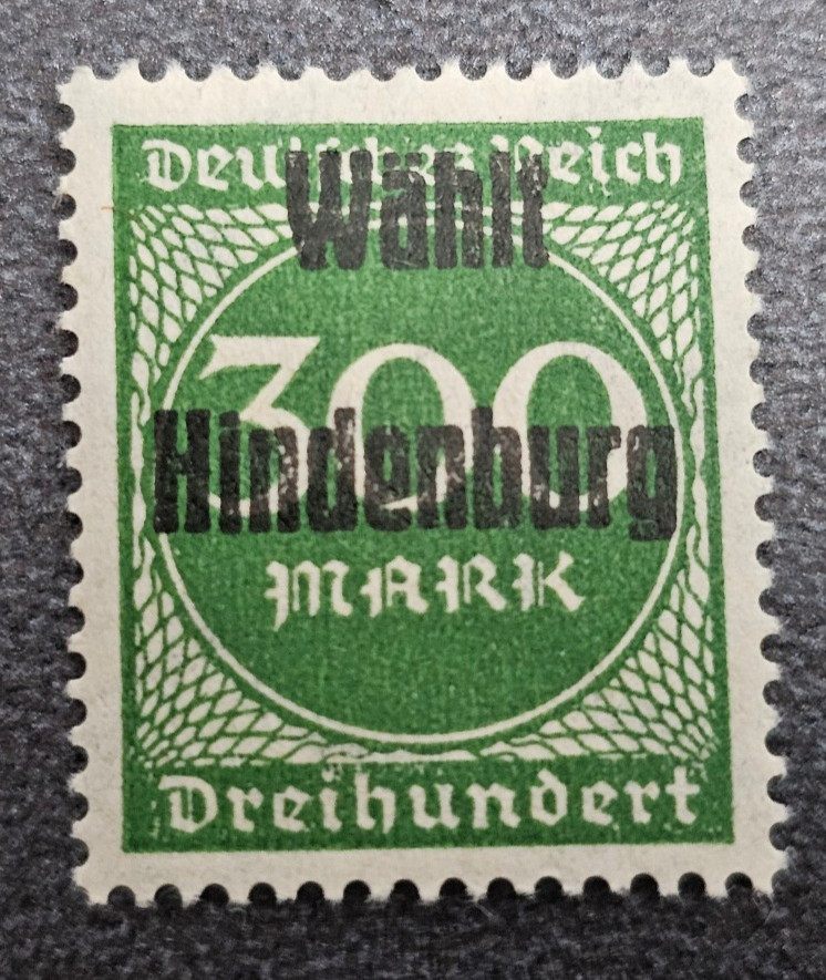 Stamp Germany Reich 300 Mark 1923 Vote for Hindenburg Mi. Nr. 270 [🇩🇪39145-16]