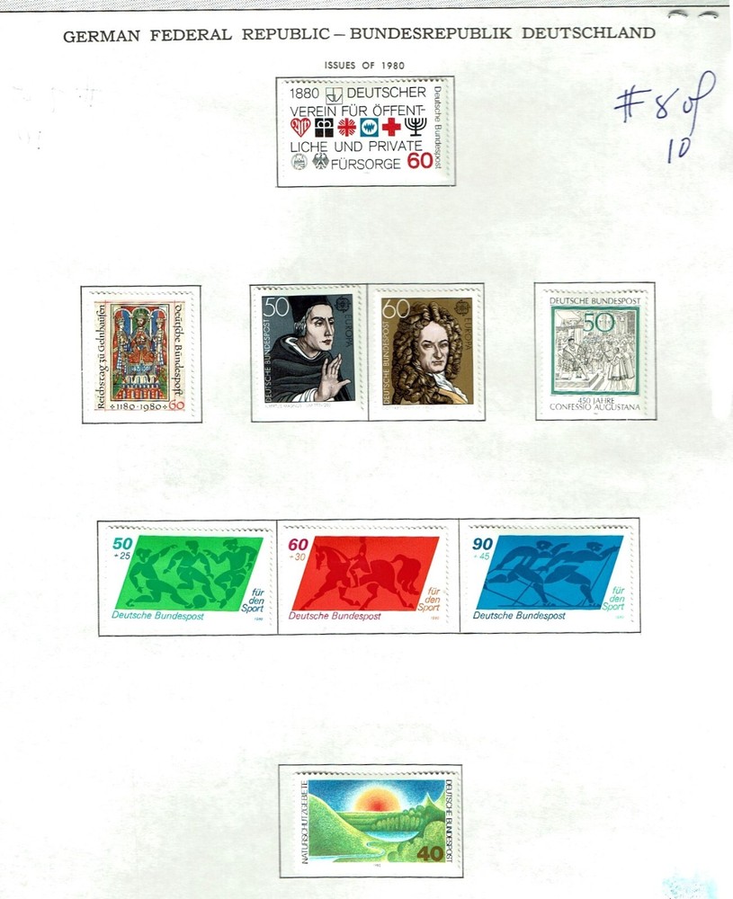 1980 Germany Federal Rep MIXED LOT OF 9 + 2 Sets Sc#1326- M/H/OG/Used #8