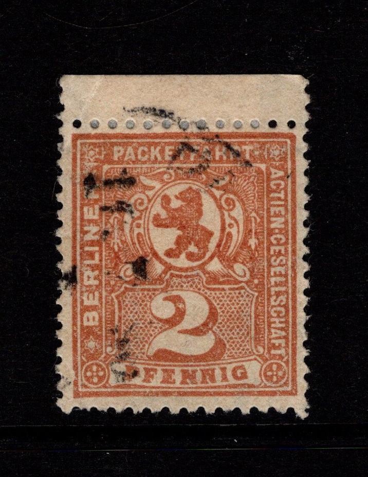 Germany Late 1890s 2p Berlin Post Used / Wmk 90* Lines w Tab – S58644