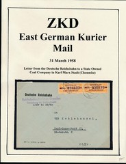 East Germany 1958 DDR ZKD Courier Cover Pair Labels Reichsbahn Dresden