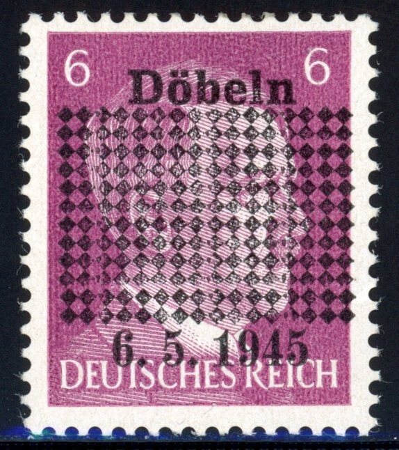 Germany 1945 Post WW II Local Overprint Döbeln Michel# 1b Mint VF OG Hinged 💥