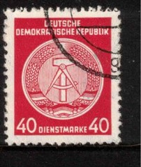 East Germany DDR GDR 1954 SG EO209 40pf rose-red Official Used