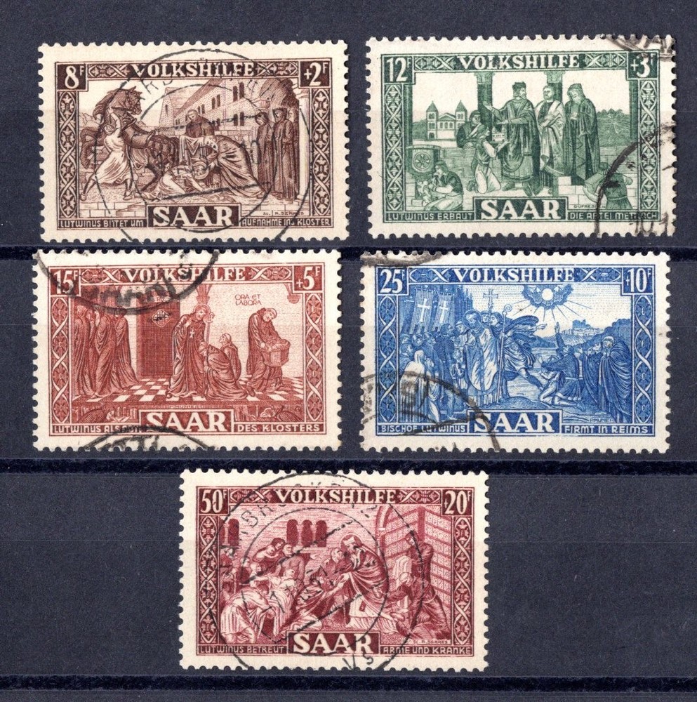 GERMANY SAAR 1950 SCOTT #B77-B81 COMPLETE SET USED