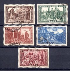 GERMANY SAAR 1950 SCOTT #B77-B81 COMPLETE SET USED