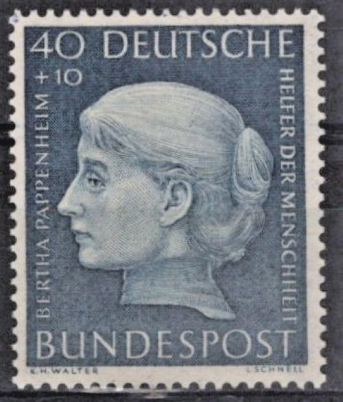 Germany 1954 Portrait of Bertha Pappenheim Semi-Postal B341 MNH ZAYIX