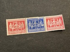 Germany 1948 Hannover Export Fair MNH Set 24pf Red ×2 & 50pf Blue – Post-WWII