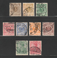 Germany, 1889-1900 Regular Issues, Used, Scott #s 46 | 55, 9 Different