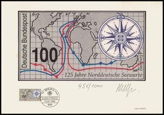 ART-EDITION 1992 GERMANY 1647 NORDDEUTSCHE SEEWARTE – HAND-SIGNED !!