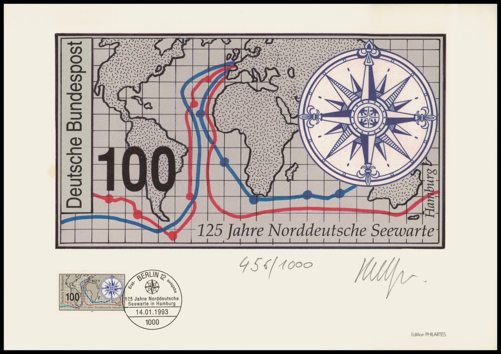 ART-EDITION 1992 GERMANY 1647 NORDDEUTSCHE SEEWARTE – Ltd. 1.000!!