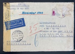 1944 Gleiwitz Germany censored Cover To Alva Usa POW Prisoner of War Camp