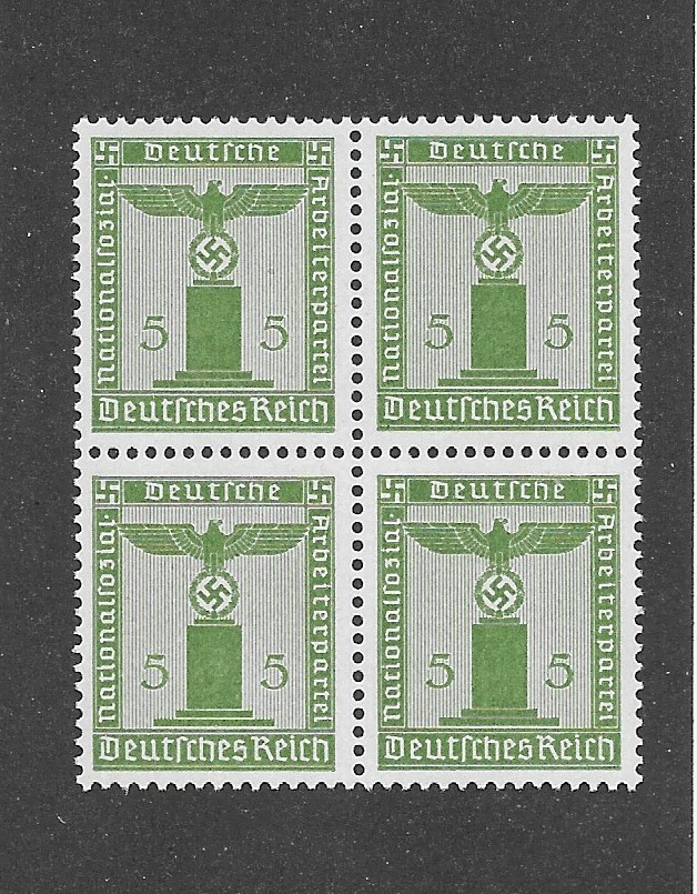 MNH Stamp Block / PF05 1942 Sc S15 / Small WWII Official / Third Reich Germany