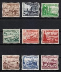 Germany 1937 MNH Mi 651-659 Sc B107-B115 Ships. Marine ** Perfect set ** 03