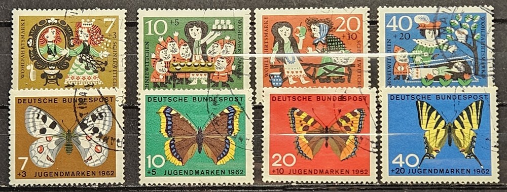 Germany Stamp Sc B380-87, 1962 Semi-Postal Year set, Used VF CV$5.50 (501G-82)