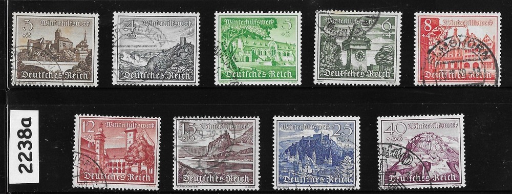 Stamp set B160-B168 1939 Germany Third Reich Winter relief fund #2238a