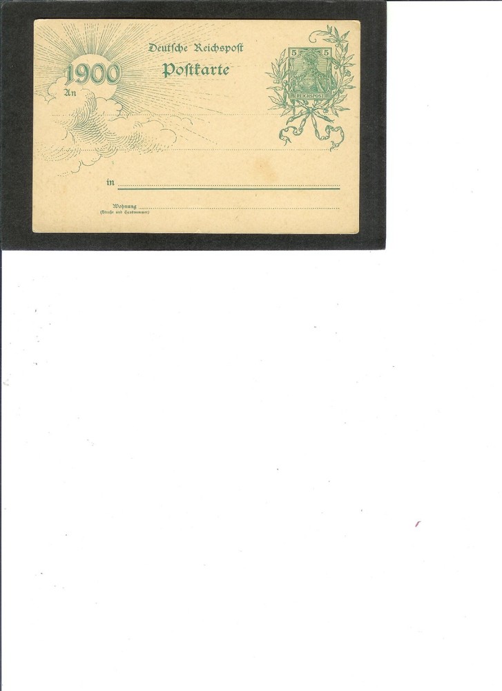 GERMANY VINTAGE POSTAL CARD A-11 Design 1900 issue „1900“ 5p