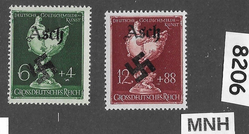 MNH stamp set B286-287 Modern Fantasy Overprints Dresden Goldsmith society #8206