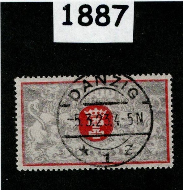 Used stamp Sc 110 Gdansk Poland Danzig 1923 Germany post WWI #1887