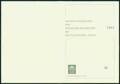 GERMANY FOLDER 1991/42 TAG DER BRIEFMARKE POSTBOTE